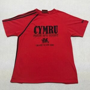 KooGa Cymru Wales Rugby Grand Slam 2008 T-Shirt Mens Large Red Y2K Streetwear